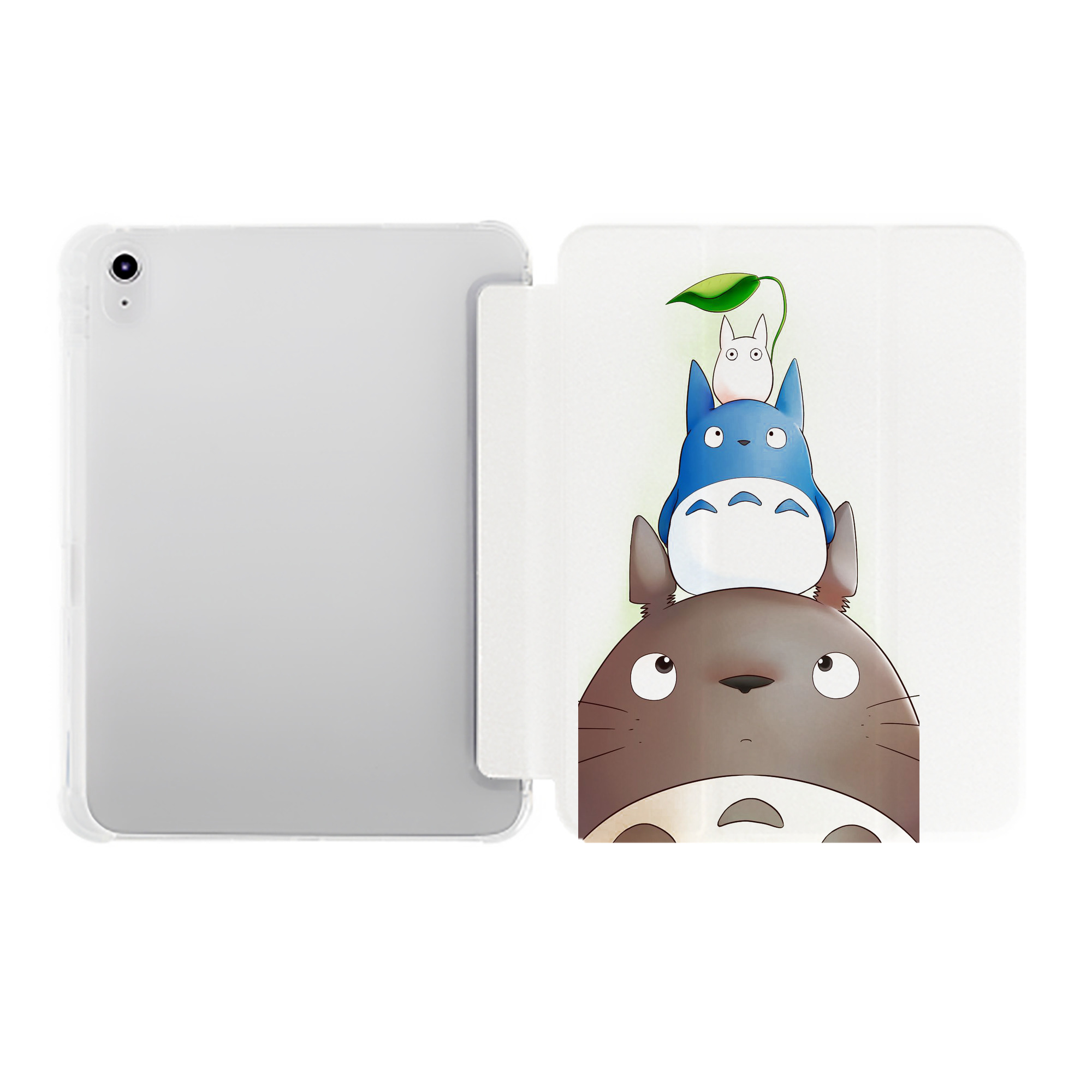 （画像用） となりのトトロ 草壁メイ 草壁サツキ My Neighbor Totoro Satsuki Kusakabe Mei Kusakabe IPad ケース ペン収納付き 三つ折りスタンド PUレザー×シリコン 対応機種9.5/10.5/10.9インチ